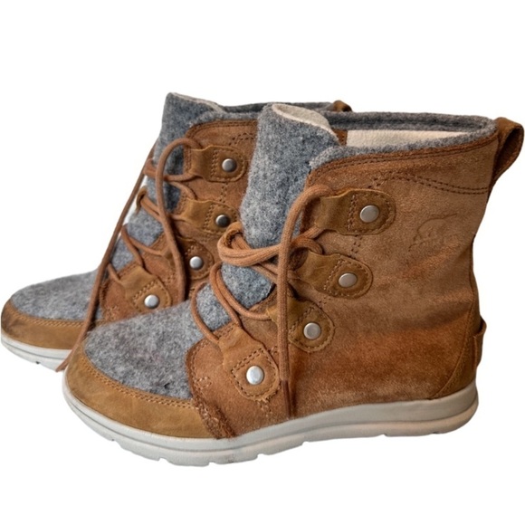 Sorel Women's Explorer II Joan Felt Waterproof  Boot Tawny Buff Moonstone.Size 8 - Picture 1 of 13